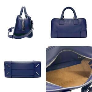 Loewe Blue Leather Amazona Bag Shoulder Navy